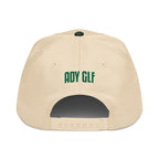 Structured five panel golf hat featuring I SWING front embroidery, ADY GLF back detail, and stickman golfer side embroidery
