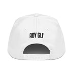 Structured five panel golf hat featuring I SWING front embroidery, ADY GLF back detail, and stickman golfer side embroidery
