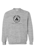 Heavy Hitter Crewneck front view in Dark Heather Grey