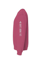 Heavy Hitter Crewneck side view in Magenta