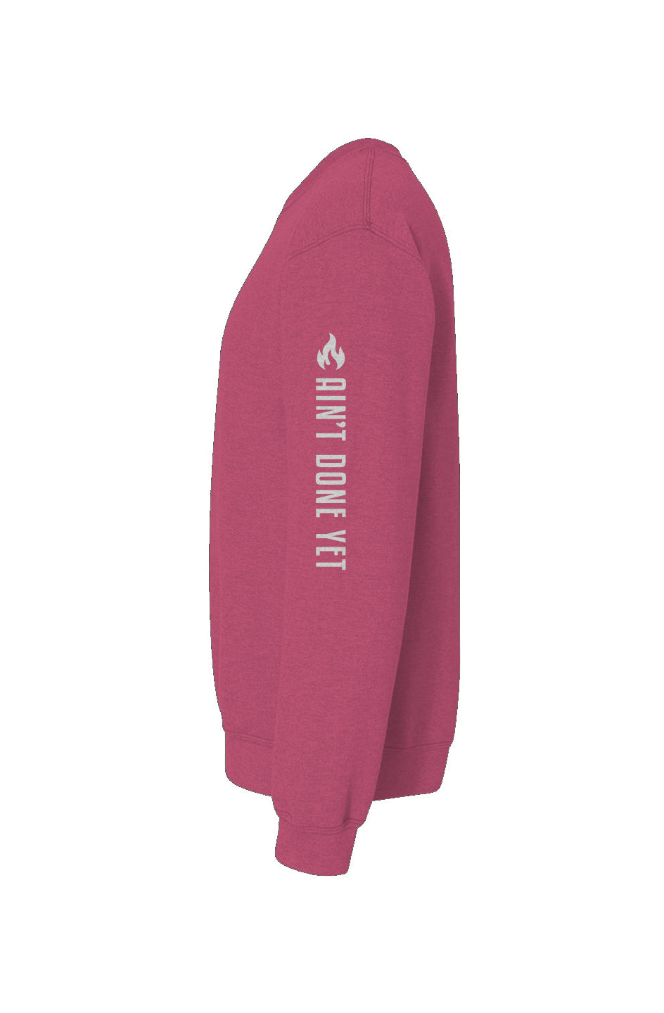 Heavy Hitter Crewneck side view in Magenta