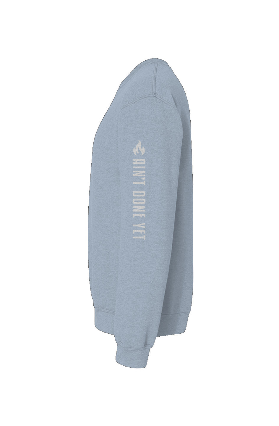 Heavy Hitter Crewneck side view in Light Blue