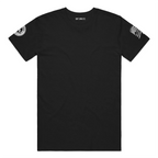Black Certified Liberty Tee men’s lightweight blend t shirt with American flag and Stamp logo
