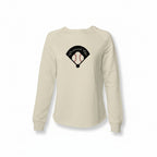 Womens lightweight sweatshirt featuring the Diamond Life baseball fan design in bone color