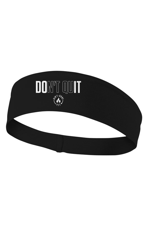 Black performance headband featuring the DOn’t quIT design