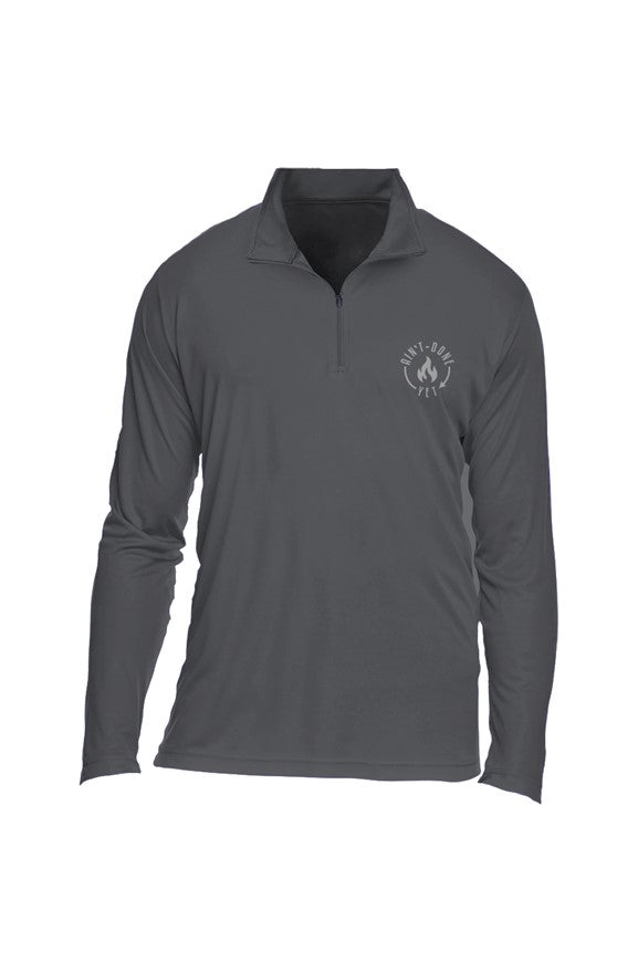 Men’s lightweight quarter zip with clean athletic fit and front zipper design
