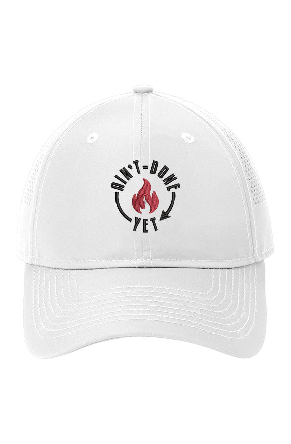 White Solaero Performance Cap with ADY logo, UV 50 sun protection