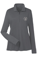 Women’s lightweight quarter zip with clean athletic fit and front zipper design
