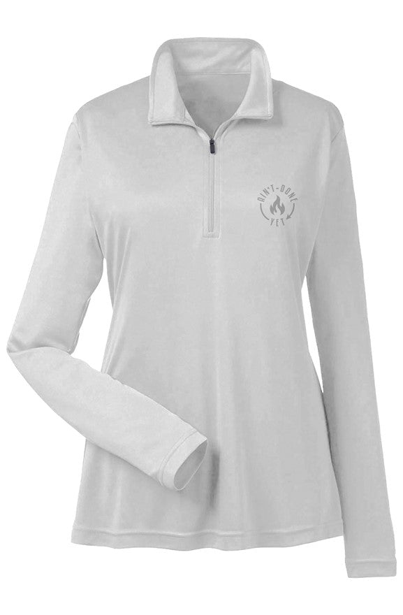 Women’s lightweight quarter zip with clean athletic fit and front zipper design
