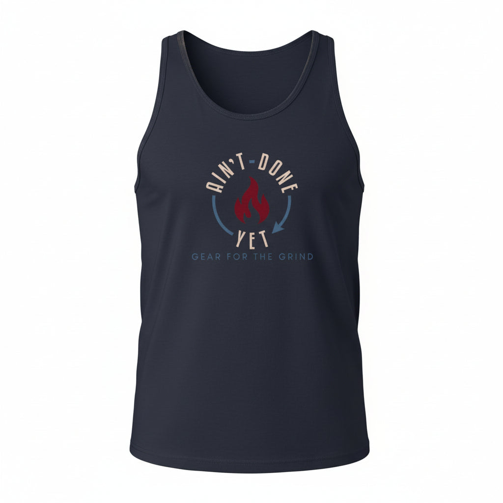 OG Performance Tank with Ain’t Done Yet logo, lightweight moisture-wicking sleeveless athletic training tank