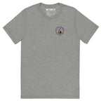 Still Partying America 250 athletic grey t-shirt featuring George Washington wearing a birthday hat and sunglasses with a cigar, commemorating America's 250th anniversary.