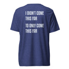 Black ADY motivational tee with “I Didn’t Come This Far To Only Come This Far” statement printed on the back.