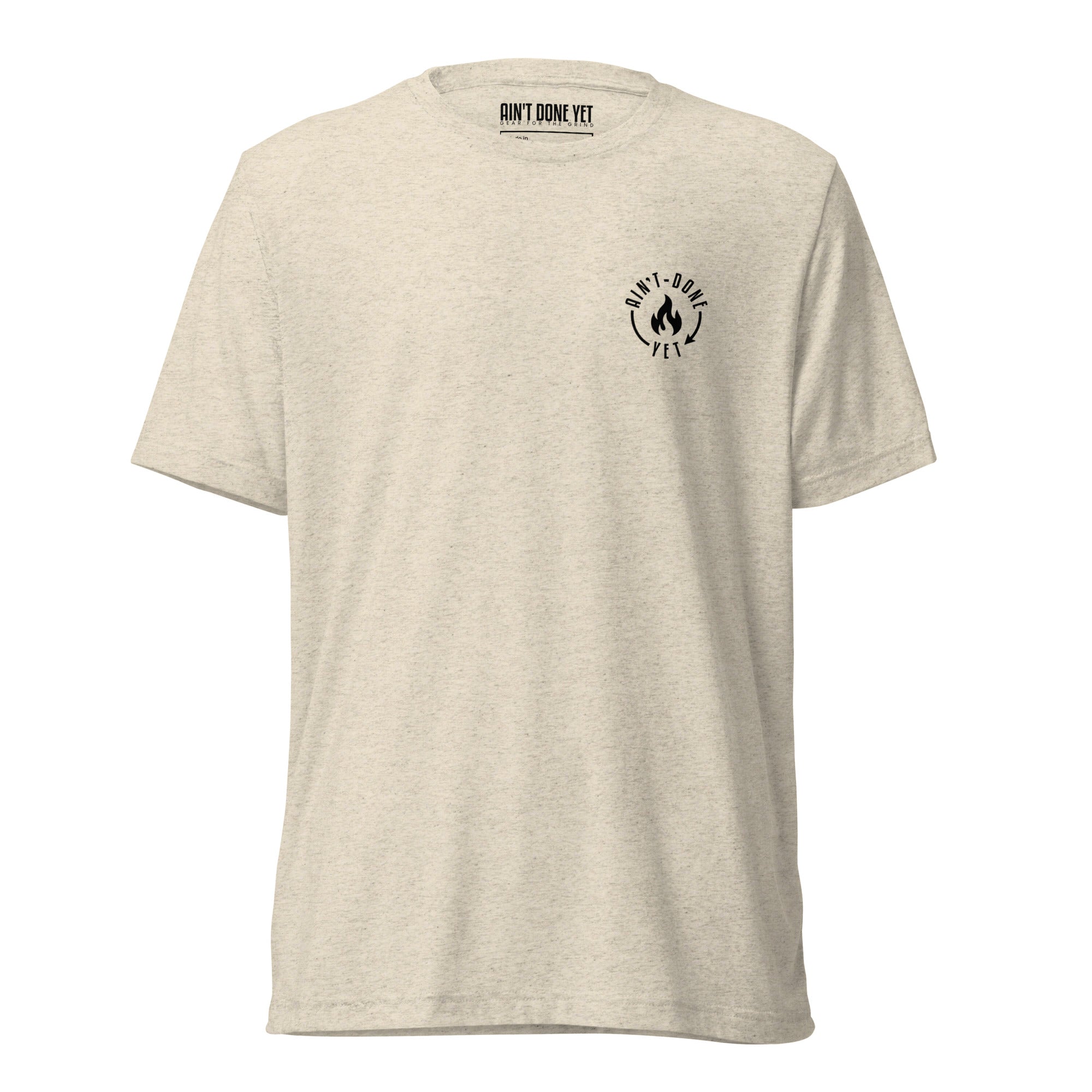 Black ADY motivational tee with “I Didn’t Come This Far To Only Come This Far” statement printed on the back.