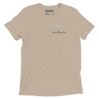 America 250 tan t-shirt featuring distressed 250 graphic integrated with the Ain't Done Yet logo in a clean patriotic design.