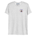 Still Partying America 250 white fleck t-shirt featuring George Washington wearing a birthday hat and sunglasses with a cigar, commemorating America's 250th anniversary.